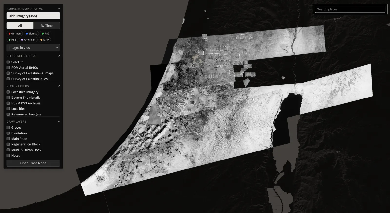 Screenshot of The map, across time